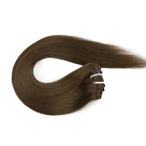 Fast Shipping Virgin Brazilian Full Head Clip Ins Hair Extension, Silk Straight Human Hair Clip On Extensions