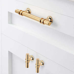 Poignées de meuble longues de luxe nordique moderne, noires et dorées, en alliage de zinc durable et antirouille pour tiroirs, commodes, armoires et cuisines - Product Image 6