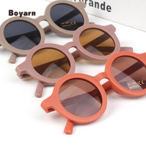 Boyarn Baby occhiali da sole per bambini opachi montatura rotonda retrò moka occhiali da sole UV400 protezione ciclismo per il tempo libero all'ingrosso - Product Image 3
