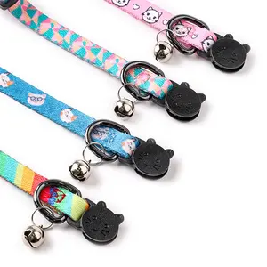 Custom Color Adjustable Small Puppy Whelp Pet Cat Reflective Colorful Bell Collar For Cats Pet Kitten Products