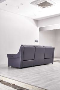Sofá Reclinable Eléctrico <span class=keywords><strong>Roma</strong></span> de Tres Plazas con Chaise Longue, Cuero Genuino, Moderno, Minimalista, de Lujo, para Sala de Estar - Product Image 4