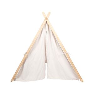 Tente en toile blanche, tipi, maison de jeu pour enfants avec 2 portes et une fenêtre pour une utilisation dans le salon - Product Image 2