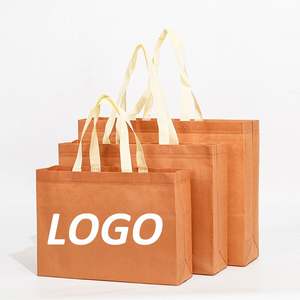 High Quality New <b>Orange</b> Eco Friendly Reusable Recycle PP Biodegradable Milk Food Cake Chocolate Non Woven Shopping Bag Factory - Product Image 1