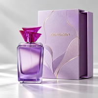 Vente en gros de flacons de parfum carrés de 100 ml avec bouchon doré, flacon en verre transparent avec pulvérisateur, marque Guangdong ZB, logo imprimé en sérigraphie