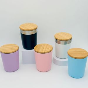 Silverjet Stainless Steel <b>Thermos</b> 300ml Double Wall Vacuum Flask Bamboo Lid Portable Eco-Friendly Travel <b>Cup</b> For Car Office Home - Product Image 2