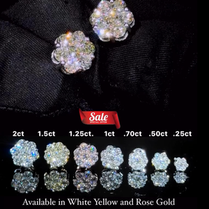 S925 Silver Men's &amp; Women's High Quality Custom <strong>Earrings</strong> <strong>Frozen</strong> Flower VVS Moissanite Diamond Stud Cluster Cluster <strong>Earrings</strong> - Product Image 4