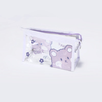Sac à crayons en PVC personnalisé classique avec logo, étui à crayons transparent en PVC, trousse scolaire pour enfants, étui pour étudiants, garçons et filles