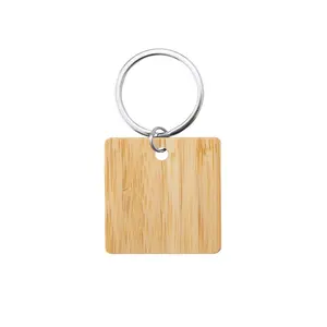 Porte-clés en bambou, gadgets écologiques - Product Image 2