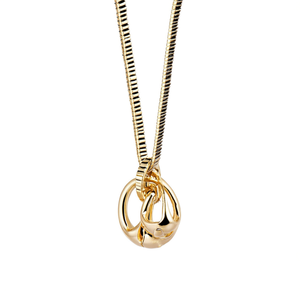 Collana con Ciondolo in Acciaio Inossidabile con Diamante, Placcata in Oro 22k, Catena a Serpente, Minimalista, per Uso Quotidiano Femminile - Product Image 3