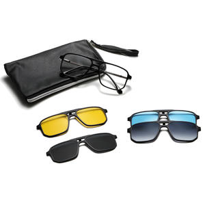 Gafas magnéticas para hombre con lentes polarizadas UV400 TR, montura metálica, estuche negro incluido 6082 - Product Image 1
