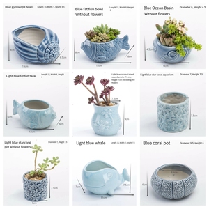 Maison balcon paysage créatif décoratif <span class=keywords><strong>Pot</strong></span> de fleur succulente planteur Pots mignon bleu <span class=keywords><strong>baleine</strong></span> <span class=keywords><strong>Pot</strong></span> de fleur en céramique - Product Image 2