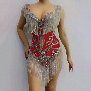 Body da ballo con strass, vestito nero sexy da donna, costumi per feste, abito per ballo di fine anno, compleanno, scarpe da ballo <span class=keywords><strong>latino</strong></span> - Product Image 3
