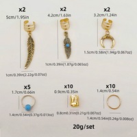 31 pièces Anneaux creux électroplaqués en fer doux de style européen et américain pour extensions de cheveux, perruques, dreadlocks et accessoires de bijouterie