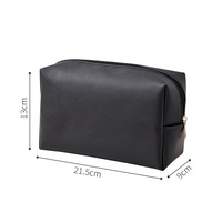 Trousse de Maquillage Carrée Personnalisée pour Femme en Cuir PU Imperméable, Sac de Toilette Cosmétique Portable à Main avec Fermeture Éclair