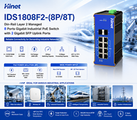 Switch Ethernet Industri 20G Terkelola L2 Din-Rail dengan 8 Port Tembaga RJ45 X10/100/1000TX, 8 PoE, 2 Port SFP X1000M