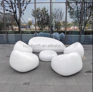 Conjunto de Mesa y Silla de Jardín Moderno de Fibra de Vidrio, Estilo Gumball, Ecológico, para Patio Exterior, <span class=keywords><strong>Playa</strong></span>, Parque, Hotel, Sala de Estar - Product Image 2