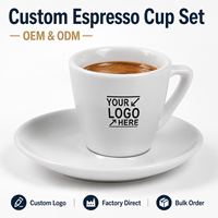 Ensemble tasse et soucoupe en grès avec logo personnalisé, OEM ODM, vente en gros, tasse à café et à thé en céramique, vaisselle pour hôtel et café, fournisseur direct d'usine, en vrac