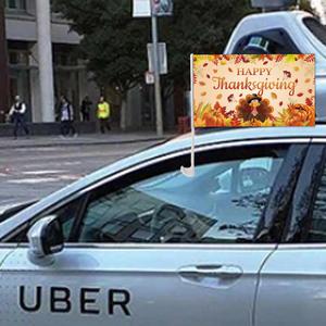 Drapeau de fenêtre de voiture à thème Thanksgiving à prix abordable, 12x18 pouces, impression numérique avec logo personnalisé, mât inclus - Product Image 4