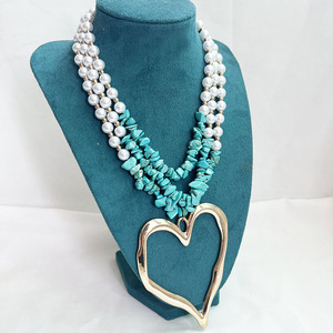Novedad 2026: Collar Bohemio con Cuentas, <span class=keywords><strong>Retro</strong></span>, con Diamantes y Piedras, Gran Corazón, Collares en Capas, Joyería de Moda, Mariposa - Product Image 6