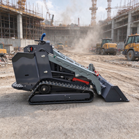 China YW CE/EPA Track Mini 13.5HP Skid Steer Loader Dengan Bucket Trencher Rotary Plow
