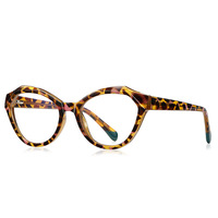 Monture de lunettes tendance Ins TR90 Polygon, verres anti-lumière bleue à découpe cristalline 2141-4