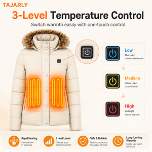 <span class=keywords><strong>Veste</strong></span> matelassée chauffante pour <span class=keywords><strong>femme</strong></span> TAJARLY avec batterie 15000 mAh, manteau chauffant électrique USB 7,4 V, <span class=keywords><strong>veste</strong></span> <span class=keywords><strong>chaude</strong></span> d'hiver à 3 zones - Product Image 3