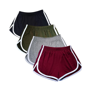 Shorts en coton pour femmes en gros, élastiques, mi-longs, respirants, décontractés, pour le yoga, l'été, le sport, la <span class=keywords><strong>randonnée</strong></span>, athlétiques, tricotés, 180g, teinture unie - Product Image 1