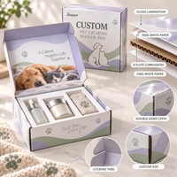Boîte d'expédition personnalisée pour animaux de compagnie, en carton rigide brillant E-Flute, avec insert pour coffret cadeau chien et chat