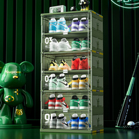 Boîte à chaussures empilable transparente Drop Front Conteneur à chaussures Boîte de rangement acrylique transparent Boîte magnétique pour chaussures