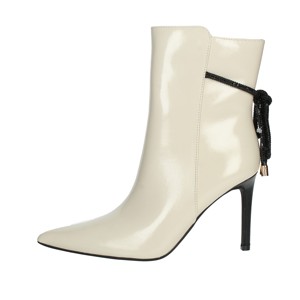 Stivaletti da donna con tacco alto da neve Slip-On in montone con tomaia in cotone traspirante per la stagione autunno inverno 24639 bianco - Product Image 1