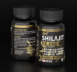 Özel etiket sağlık Oem artı erkekler sağlık bitkisel Shilajit kök özü saf himalaya Shilajit kapsül sakızlı