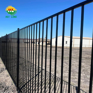 Paneles de valla de jardín de hierro forjado modernos de 6 pies, valla de granja tubular de acero para exteriores, hierro galvanizado con diseño elegante - Product Image 6