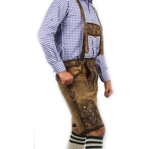 Lederhosen Bávaros para Hombre, Traje Tradicional Alemán Marrón, Auténtico Disfraz de Oktoberfest, Talla Adulto - Product Image 6
