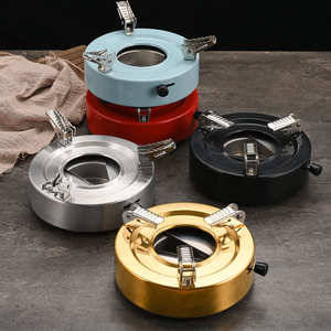 Estufa de Alcohol Redonda de Acero Inoxidable a Prueba de Viento, Plateada, Dorada, Negra, Roja, Azul, para Acampar al Aire Libre, Base de Calefacción para Caldera Seca - Product Image 1