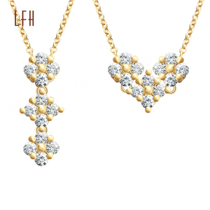 Collier pendentif cœur déformé pour femmes, cadeau de bijoux pour la Saint-Valentin, fête des mères, pendentif cœur en diamant CZ - Product Image 1