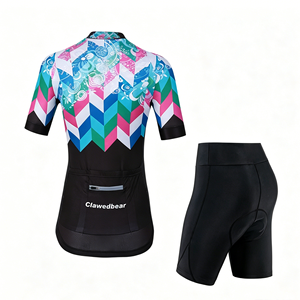 Conjunto de Ciclismo de Dos Piezas para Mujer al por Mayor, Estampados de Moda Surtidos, Logotipo de Marca Personalizado, con Tela Elástica en 4 Direcciones que Absorbe el Sudor, para Club - Product Image 2