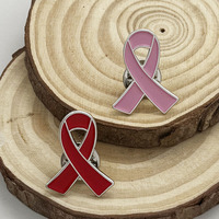 Badge en émail souple personnalisé en métal, thème sensibilisation au cancer du sein et VIH, plaqué argent, vente en gros, commande en vrac, prix usine