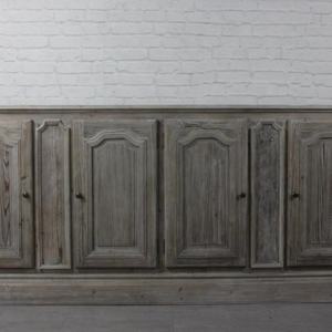 Aparador de Madera Reciclada Estilo Shabby Chic de 4 Puertas con Ratán Decorativo, Mueble de Almacenamiento de Madera Maciza - Product Image 4