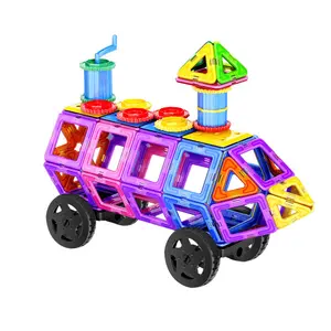 48/84/98/118PCS Educational Toys Set Colorful Window DIY Construction Building Blocks Magnetic Tiles For Kids