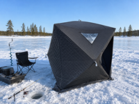 Tente de sauna Warmfire Eco Oxford carrée, triple couche, imperméable, avec structure en fibre de verre, respirante, 4 saisons, pop-up, pour le camping en plein air