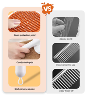 Brosse automatique à un bouton pour enlever les poils de chien, peigne pour animaux à poils longs, démêlant et massant, écologique pour chiens et chats