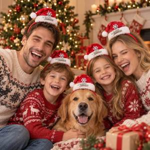 Women Kids Xmas Holiday Party Accessories 3 Styles Red <b>Sequin</b> Snowflake Plush Hair Band Christmas Santa Hat <b>Headband</b> - Product Image 2
