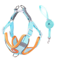 Nouveau Harnais pour Chien Anti-Traction Réglable avec 2 Clips de Laisse, Harnais et Laisse Réfléchissants pour Chiens de Petite et Moyenne Taille