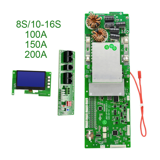 JiaBaiDa ESS energy storage system smart bms 15s li-ion 16s 48V 100a 200a lifepo4 battery bms RS485/CAN/LCD