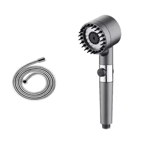 Stainless Steel Shower Hose High Pressure 3 Function Handheld Shower Head Bathroom Filter Massage Shower Head With Filter