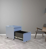 Armoires d'archives en acier personnalisables en gros, meuble de rangement mobile à 2 tiroirs, armoire à outils, mobilier de bureau durable et peu encombrant