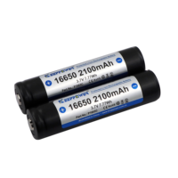 بطارية ليثيوم أيون قابلة لإعادة الشحن Keeppower 16650 بسعة 2100 مللي أمبير في الساعة طراز P1665C بديلة لـ 2*CR123A للمصباح التكتيكي، تدوم 500 دورة شحن