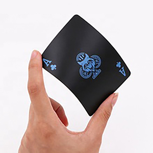 Printing Logo Poker Deck Black Waterproof PVC Cheap Design Playing Cards Paper Custom Double Deck Plastic Playing Cards