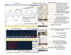 LOTO OSC482X, Oszilloskop-Signalgenerator-Logikanalysator-Datenlogger, <span class=keywords><strong>4</strong></span> in 1. 20MHz Bandbreite, 50 MS/s Sampling, für Ingenieure - Product Image 5