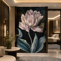 Peinture murale décorative personnalisée de luxe en mosaïque florale découpée à la main pour la maison, l'hôtel, le restaurant, les espaces commerciaux